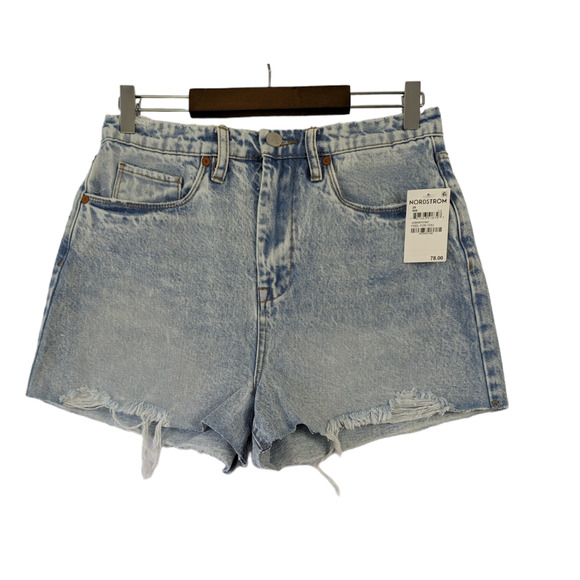 BLANKNYC Denim Shorts The Reeve Frayed High Waist Size 29 Light Wash‎ NWT - Picture 1 of 10